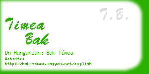 timea bak business card